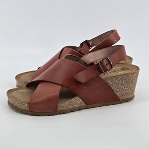 Yokono cork wedge Sandals Ladybug Leather Made‎ In Spain Bohemian Sz 9.5-10 40